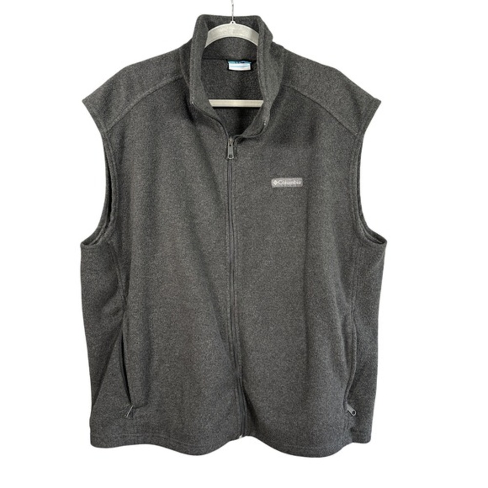 Columbia Fleece Vest Mens XXL Gray Steens Mountain Full Zip AM1535 Charcoal